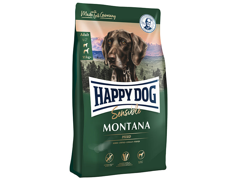 ハッピードッグ 中型犬・大型犬 成犬〜シニア用 スキンケア (馬肉) 4kg ドライドッグフード ドイツ産 ヒューマングレード 無添加 HAPPY DOG グレインフリー センシブル モンタナ