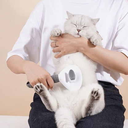 【正規品】SanMori ペット用 痛くない ヒーリングブラシ スリッカーブラシ 長毛・短毛種 くし ワンマッサージしながら抜け毛除去 ボタンを押して抜け毛が簡単に取れる ペットグルーミングブラシ 猫・犬兼用(グレー)