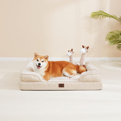 EHEYCIGA 犬 ベッド 冬 ペットベッド 防水 猫 ベッド 洗える 犬用 クッション 高反発 取り外せるカバー 滑り止め オールシーズン 小型犬 中型犬
