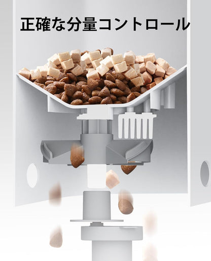 PETKIT 自動給餌器 猫 中小型犬用 タンク二層化 カメラ付き 1080P 暗視機能 双方向会話 透明な窓口 感知センサーを搭載 タイマー式 スマホ管理 2WAY給電 IOS Android対応 日本語対応アプリ (シングルホッパー カメラ付き)
