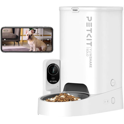 PETKIT 自動給餌器 猫 中小型犬用 タンク二層化 カメラ付き 1080P 暗視機能 双方向会話 透明な窓口 感知センサーを搭載 タイマー式 スマホ管理 2WAY給電 IOS Android対応 日本語対応アプリ (シングルホッパー カメラ付き)