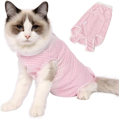術後服 猫用 ペット術後ウェア 介護服 皮膚保護 不妊手術 傷口保護 避妊 傷舐め 引っ掻き防止 手術用 男の子 女の子 兼用 オレンジ L