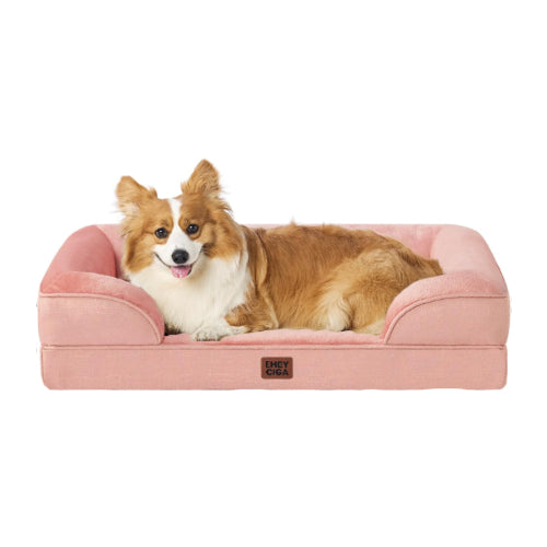 EHEYCIGA 犬 ベッド 冬 ペットベッド 防水 猫 ベッド 洗える 犬用 クッション 高反発 取り外せるカバー 滑り止め オールシーズン 小型犬 中型犬