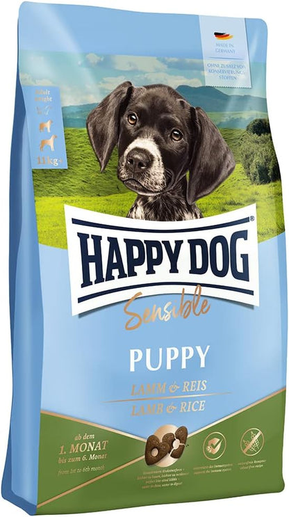 ハッピードッグ 中型犬・大型犬 （パピー用） 消化器ケア ラム・ライス 1kg ドライドッグフード ドイツ産 ヒューマングレード 無添加 HAPPY DOG グルテンフリー ヤングセンシブル パピーラム＆ライス
