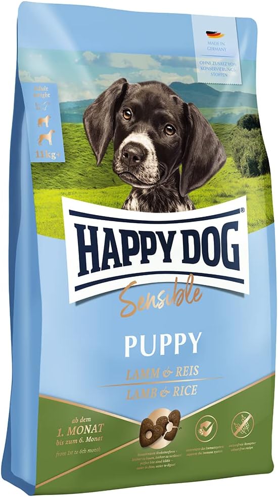 ハッピードッグ 中型犬・大型犬 （パピー用） 消化器ケア ラム・ライス 1kg ドライドッグフード ドイツ産 ヒューマングレード 無添加 HAPPY DOG グルテンフリー ヤングセンシブル パピーラム＆ライス