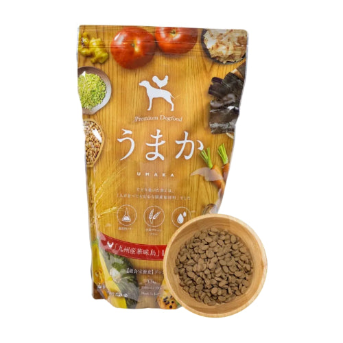 華ちゃん犬猫すこやか本舗 うまか ドッグフード【 国産 無添加 】ドライ チキン 華味鳥 ヒューマングレード グルテンフリー グレインフリー 全犬種 全年齢 総合栄養食 1.5kg