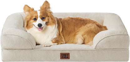 EHEYCIGA 犬 ベッド 冬 ペットベッド 防水 猫 ベッド 洗える 犬用 クッション 高反発 取り外せるカバー 滑り止め オールシーズン 小型犬 中型犬