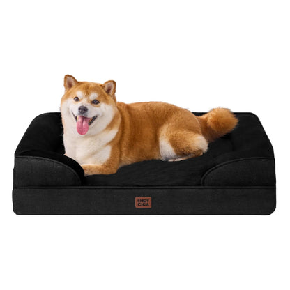 EHEYCIGA 犬 ベッド 冬 ペットベッド 防水 猫 ベッド 洗える 犬用 クッション 高反発 取り外せるカバー 滑り止め オールシーズン 小型犬 中型犬