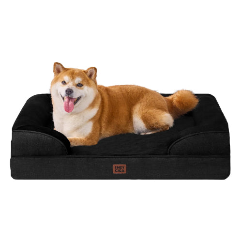 EHEYCIGA 犬 ベッド 冬 ペットベッド 防水 猫 ベッド 洗える 犬用 クッション 高反発 取り外せるカバー 滑り止め オールシーズン 小型犬 中型犬