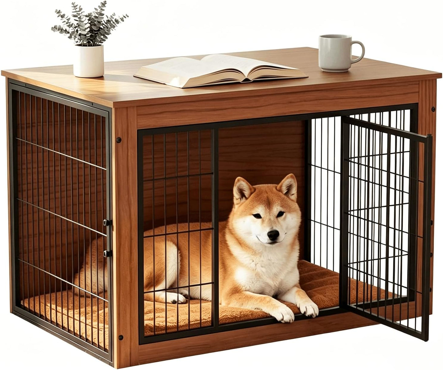 Alebert｢アレベルト｣ 犬 ケージ ペットケージ 木製 犬サークル 大中型犬用 サークル 室内 犬 ウッディサークル インテリア調 毛布付き 頑丈 オシャレ ( Mサイズ)