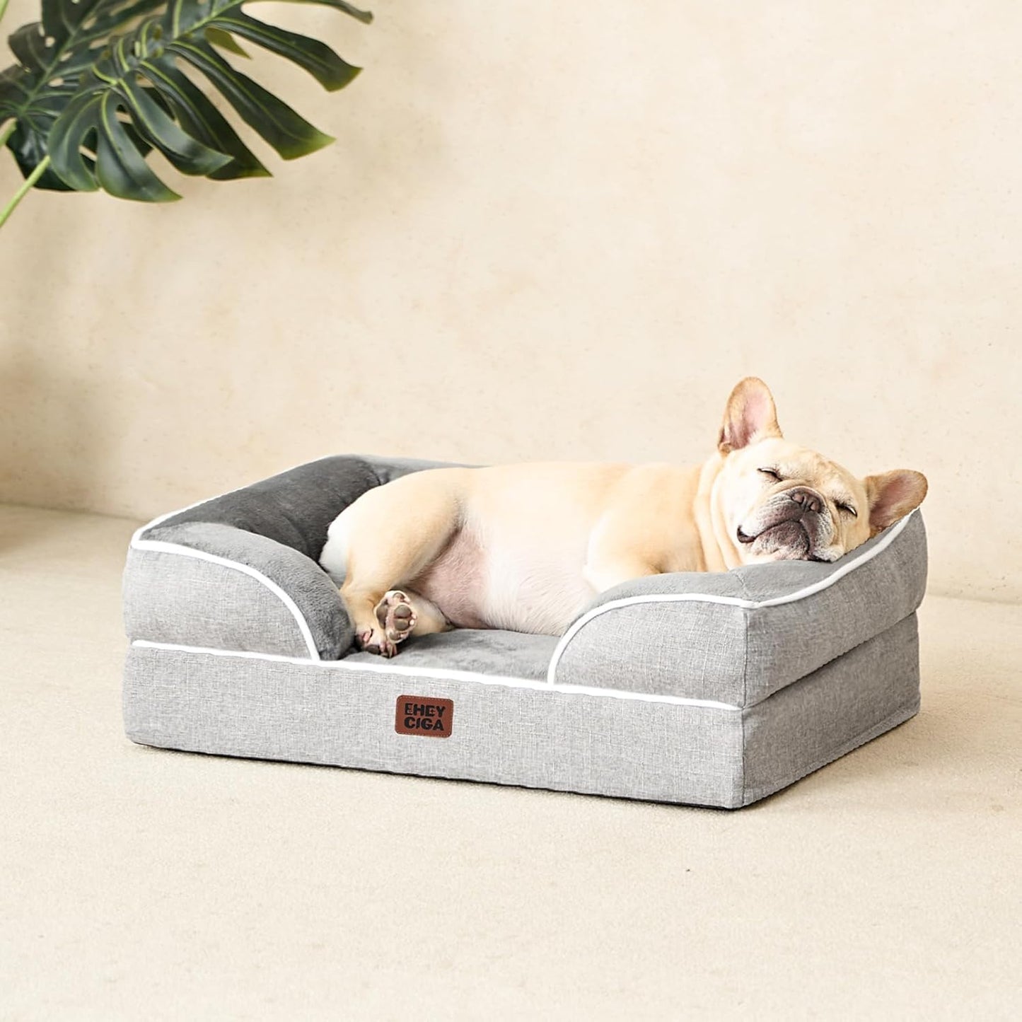 EHEYCIGA 犬 ベッド 冬 ペットベッド 防水 猫 ベッド 洗える 犬用 クッション 高反発 取り外せるカバー 滑り止め オールシーズン 小型犬 中型犬