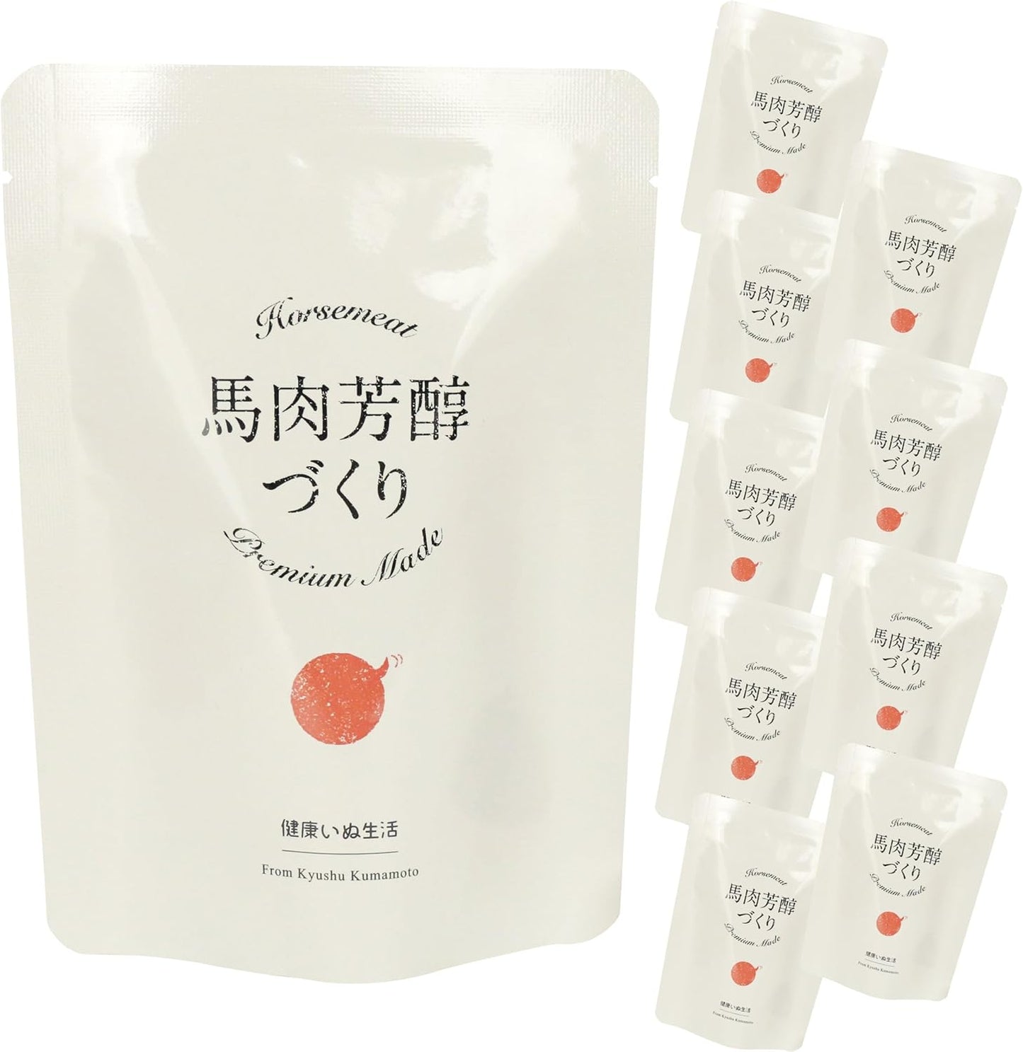 健康いぬ生活 国産 無添加 馬肉芳醇づくり 400g (80g×5袋) 水分 多め ドッグフード 馬肉 犬 小粒 全犬種 全年齢 低脂肪 香料 着色料 保存料 不使用 ヒューマングレード