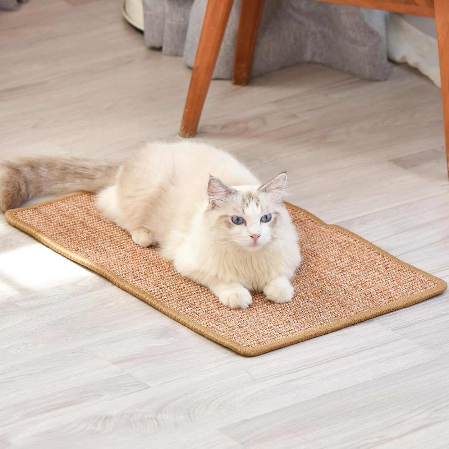 FUKUMARU 猫用スクラッチャーマット、サイズ40CM * 60CM、猫用爪とぎマット、猫、猫用、爪とぎ、マット、高密度 天然サイザル麻製、猫用おもちゃ、おもちゃ 、家具やソファの保護に