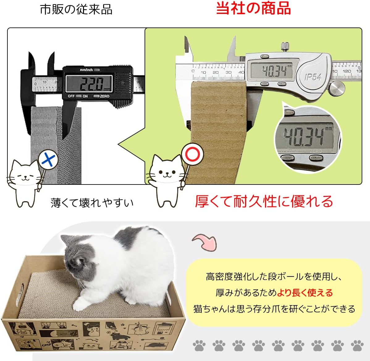 RAKU 段ボールキャットハウス天板替え ３枚セット 猫爪とぎ板 2in1多機能 高密度段ボール 厚い 両面使用可能 収納簡単 交換可能 箱型 猫ベッド (替え天板)