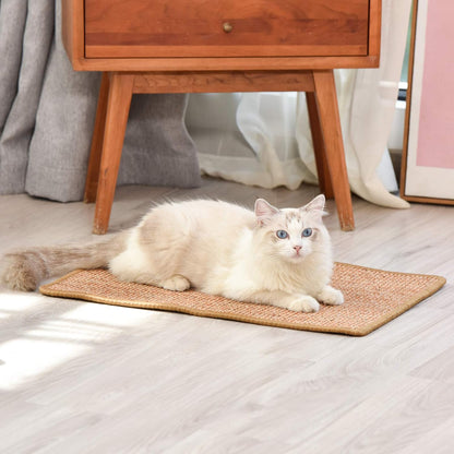 FUKUMARU 猫用スクラッチャーマット、サイズ40CM * 60CM、猫用爪とぎマット、猫、猫用、爪とぎ、マット、高密度 天然サイザル麻製、猫用おもちゃ、おもちゃ 、家具やソファの保護に