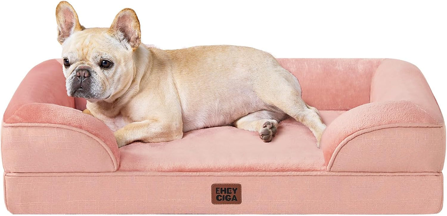 EHEYCIGA 犬 ベッド 冬 ペットベッド 防水 猫 ベッド 洗える 犬用 クッション 高反発 取り外せるカバー 滑り止め オールシーズン 小型犬 中型犬