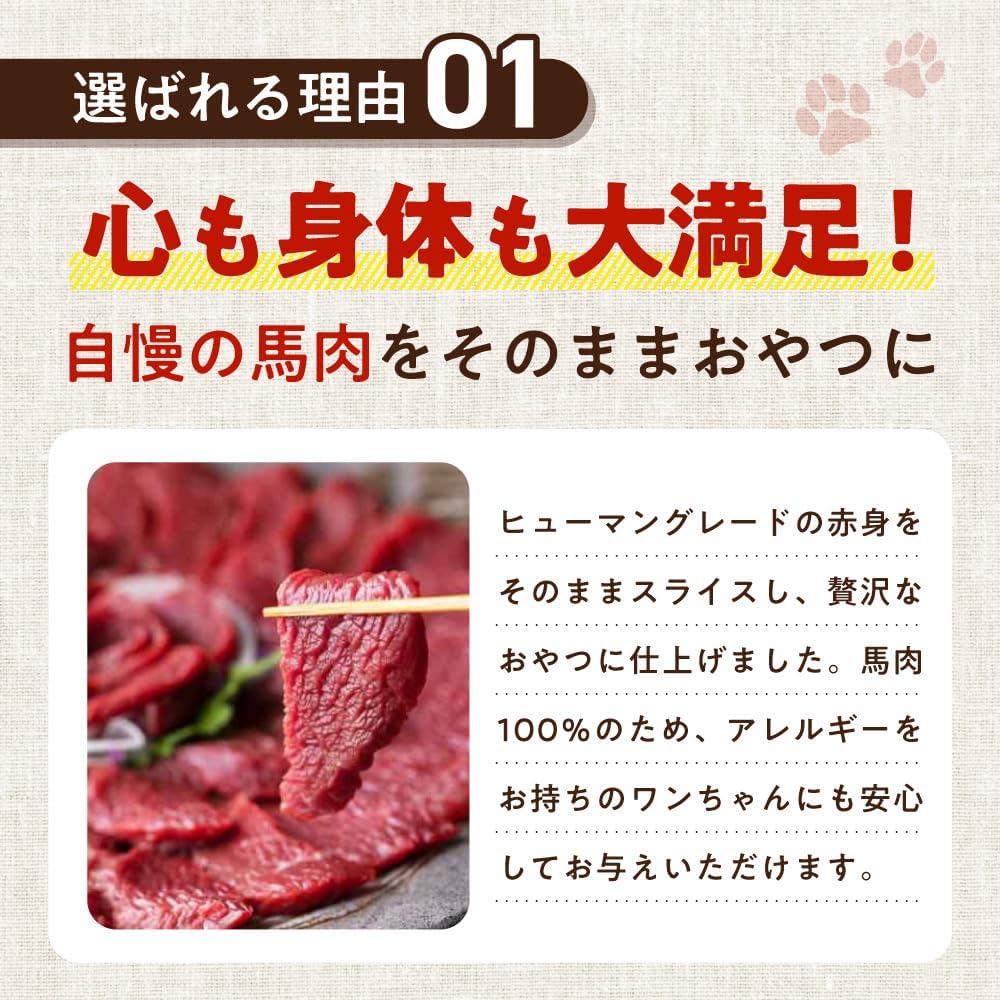 健康いぬ生活 犬 おやつ 馬肉 100% ジャーキー 120g (40g×3袋) 国産 無添加 高たん ぱく 鉄分 アレルギー オヤツ グルテンフリー アレルギー対応 犬用 低脂肪