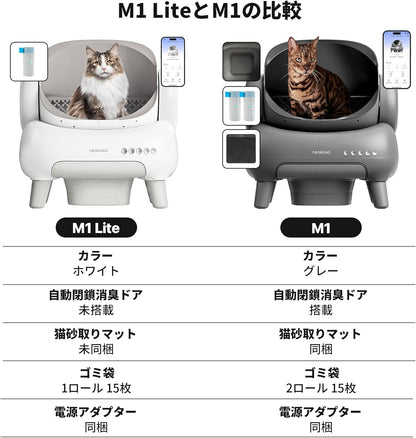 Neakasa M1 Plus Lite 全自動猫トイレ｜オープン設計 自動清掃｜大容量・アプリ管理｜密閉消臭・静音設計｜多頭飼い対応