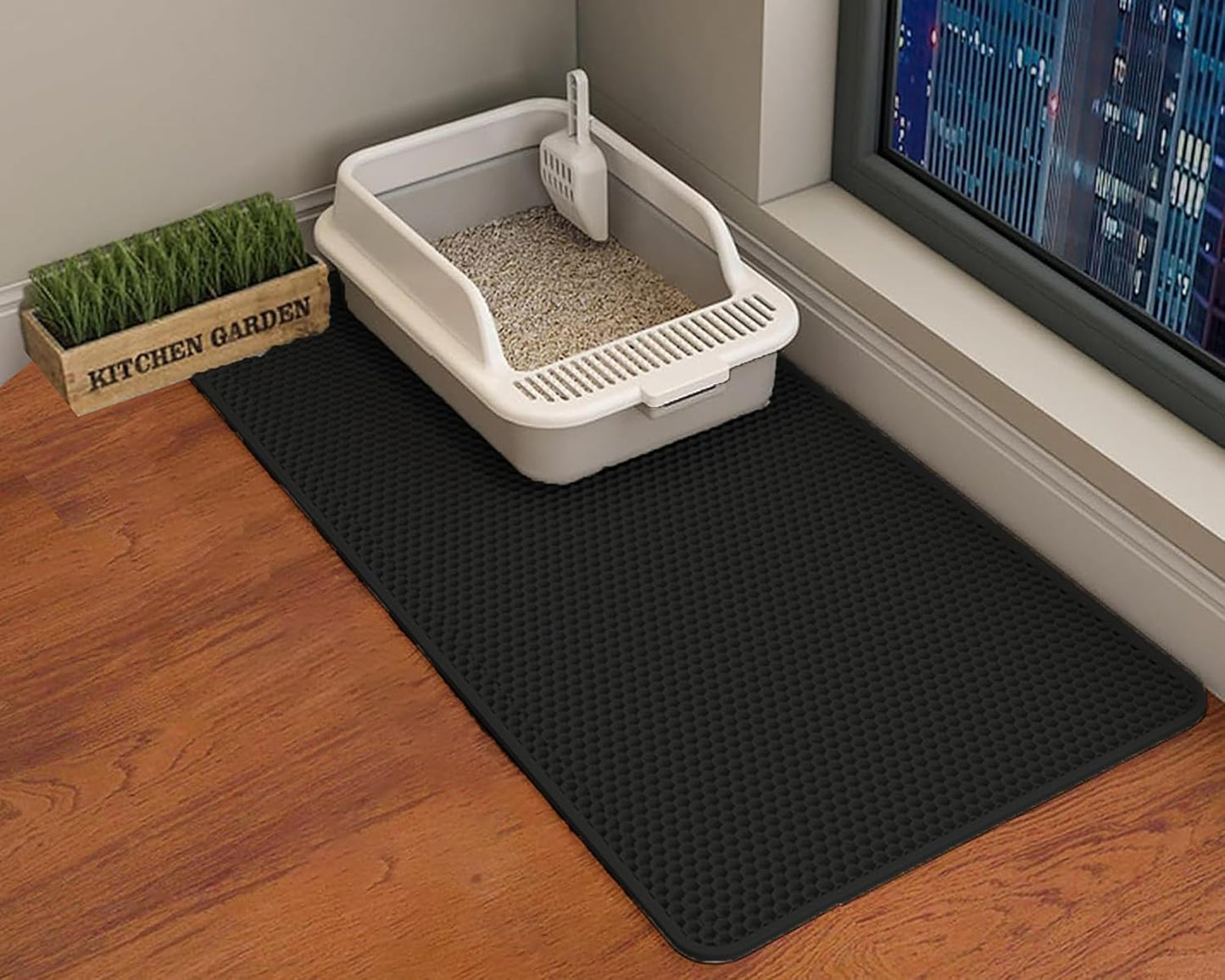 猫用トイレマット 猫砂取りマット116x66CM 複数サイズ 猫マット 猫砂マット 飛び散り防止マット 掃除簡単 EVA 滑り止め 防水 防カビ 臭さ防止 マッサージ式 高耐久