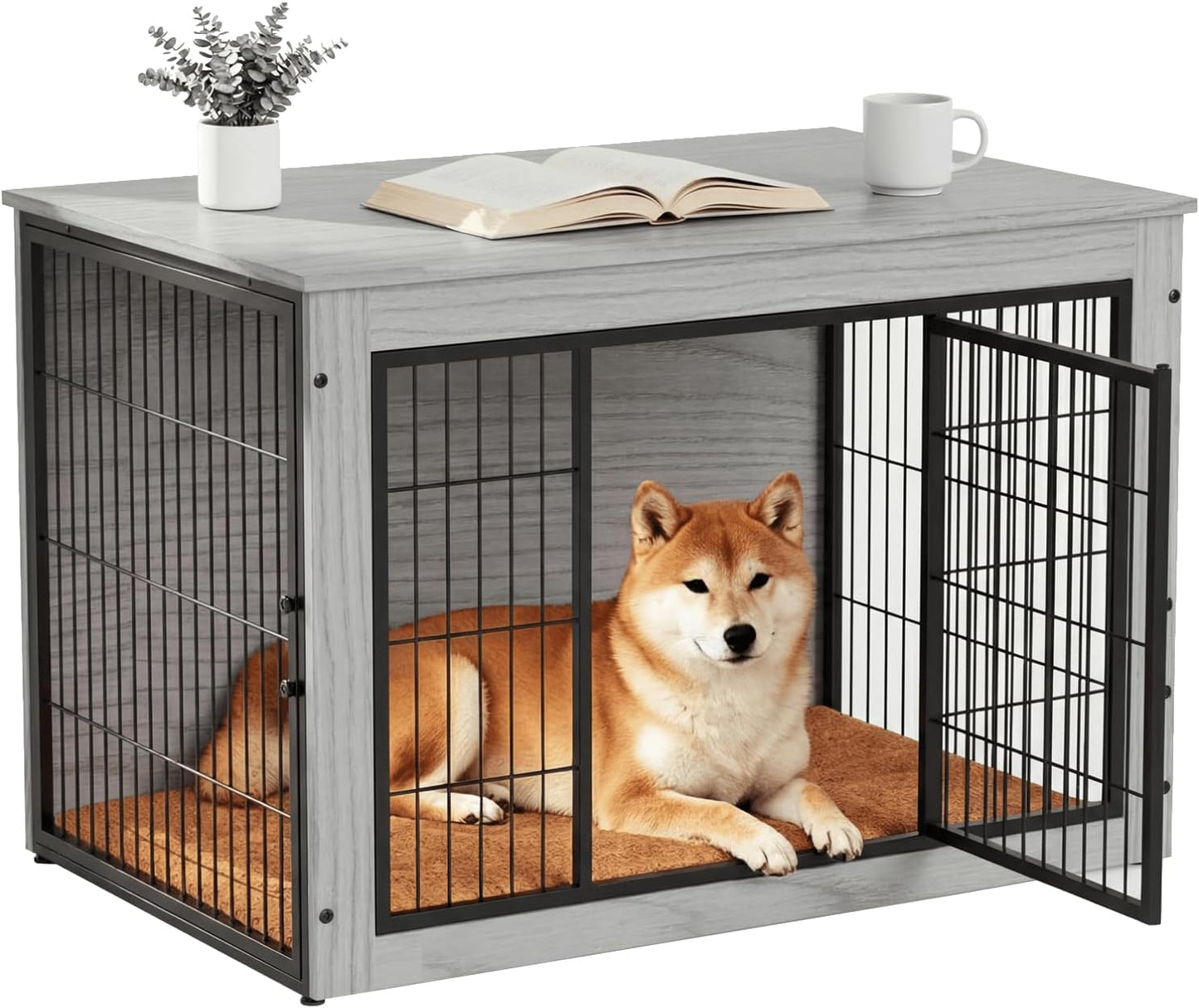 Alebert｢アレベルト｣ 犬 ケージ ペットケージ 木製 犬サークル 大中型犬用 サークル 室内 犬 ウッディサークル インテリア調 毛布付き 頑丈 オシャレ ( Mサイズ)