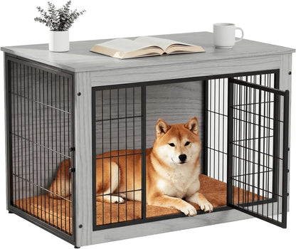 Alebert｢アレベルト｣ 犬 ケージ ペットケージ 木製 犬サークル 大中型犬用 サークル 室内 犬 ウッディサークル インテリア調 毛布付き 頑丈 オシャレ ( Mサイズ)