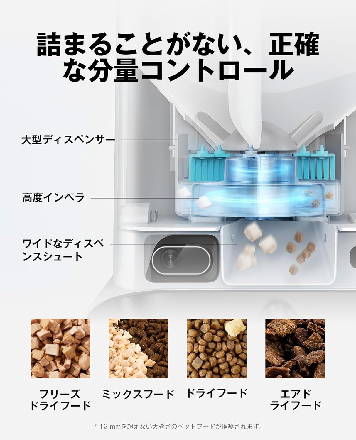PETKIT 自動給餌器 猫 中小型犬用 タンク二層化 カメラ付き 1080P 暗視機能 双方向会話 透明な窓口 感知センサーを搭載 タイマー式 スマホ管理 2WAY給電 IOS Android対応 日本語対応アプリ (ダブルホッパー カメラ付き)