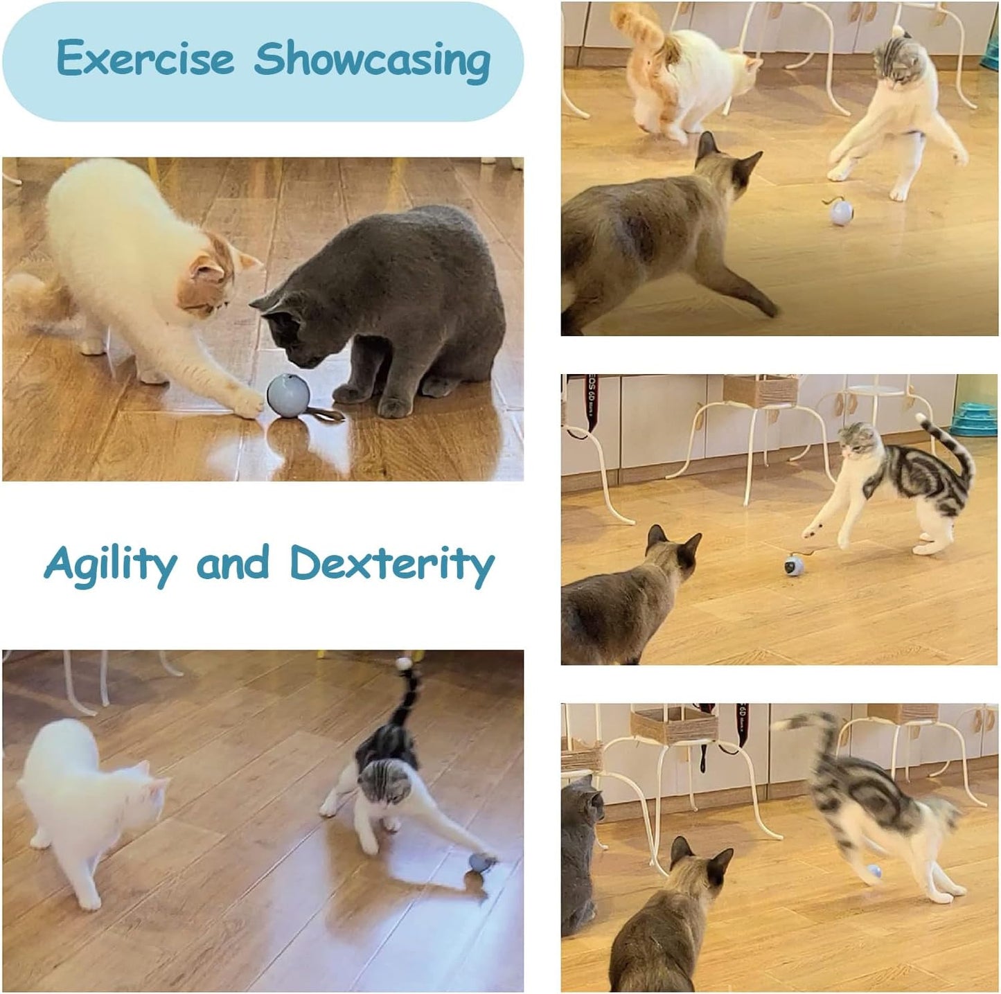 ミギポーズ（Migipaws） 猫 おもちゃ 自動 ねこのおもちゃ しっぽ付き 電動 人気 一人遊び ネコ 遊び道具 cat toy 室内用 猫運動不足解消グッズ 羽根とぬいぐるみ付き おいかけっボール（ホワイト）