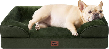 EHEYCIGA 犬 ベッド 冬 ペットベッド 防水 猫 ベッド 洗える 犬用 クッション 高反発 取り外せるカバー 滑り止め オールシーズン 小型犬 中型犬