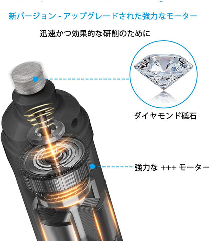 Casfuy犬爪切り電動ー 2つのLEDライト付き - 新バージョン 2スピード 強力な電動ペット用爪切り プロフェッショナル 静かで痛みのない足のグルーミングとスムージング 小中大型犬と猫用