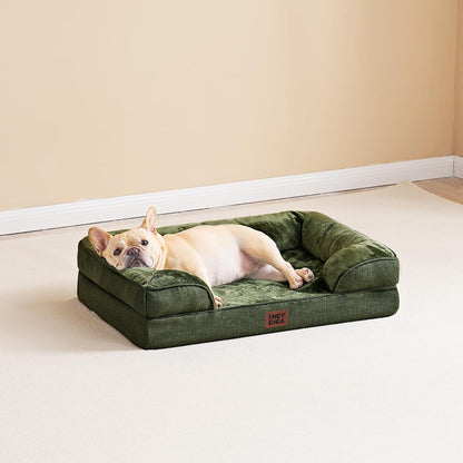 EHEYCIGA 犬 ベッド 冬 ペットベッド 防水 猫 ベッド 洗える 犬用 クッション 高反発 取り外せるカバー 滑り止め オールシーズン 小型犬 中型犬