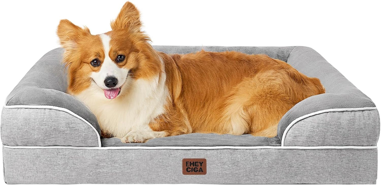 EHEYCIGA 犬 ベッド 冬 ペットベッド 防水 猫 ベッド 洗える 犬用 クッション 高反発 取り外せるカバー 滑り止め オールシーズン 小型犬 中型犬