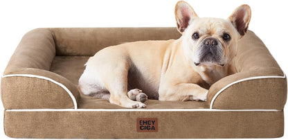 EHEYCIGA 犬 ベッド 冬 ペットベッド 防水 猫 ベッド 洗える 犬用 クッション 高反発 取り外せるカバー 滑り止め オールシーズン 小型犬 中型犬