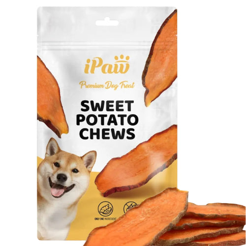 iPaw 犬のおやつ ヒューマングレードさつまいもスライス カミカミ楽しい干し芋おやつ さつまいも 犬用無添加 しつけ ご褒美 100g