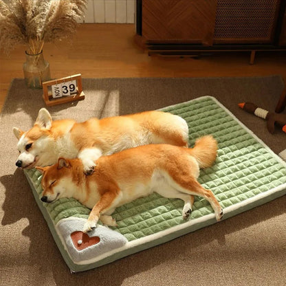 中型犬 ベッド 枕付きペットベッド 洗える 小型犬 低反発ベッド 大型犬 クッション 猫 ベッド 冬 キャットハウス ペット用マット ソファー さらさら ドライブベッド 高齢犬 ジェラートピケ 清掃しやすい 通気性 蒸れにくい 多頭飼い 取り外せるカバー 滑り止め 防水 ペット用品 犬 グッズ(チョコレート色)