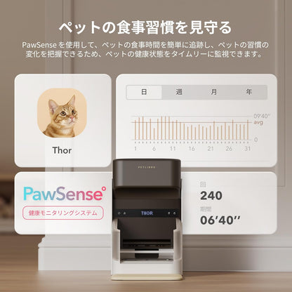 PETLIBRO 自動給餌器 自動えさやり器 餌やり器 食器 RFID ライト付き首輪タグ タグ識別と作動 個別管理 5G Wi-Fi対応 アプリ操作可能 横取り防止 1日食設定可能 猫用 3L容量 ゴールデンウィーク留守対策