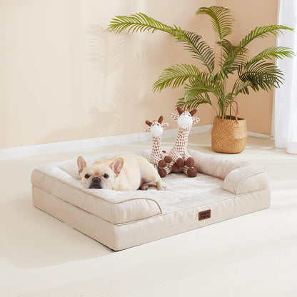 EHEYCIGA 犬 ベッド 冬 ペットベッド 防水 猫 ベッド 洗える 犬用 クッション 高反発 取り外せるカバー 滑り止め オールシーズン 小型犬 中型犬