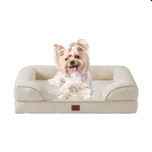EHEYCIGA 犬 ベッド 冬 ペットベッド 防水 猫 ベッド 洗える 犬用 クッション 高反発 取り外せるカバー 滑り止め オールシーズン 小型犬 中型犬