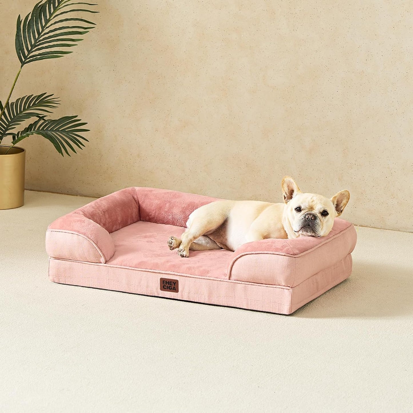 EHEYCIGA 犬 ベッド 冬 ペットベッド 防水 猫 ベッド 洗える 犬用 クッション 高反発 取り外せるカバー 滑り止め オールシーズン 小型犬 中型犬