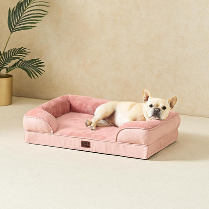 EHEYCIGA 犬 ベッド 冬 ペットベッド 防水 猫 ベッド 洗える 犬用 クッション 高反発 取り外せるカバー 滑り止め オールシーズン 小型犬 中型犬