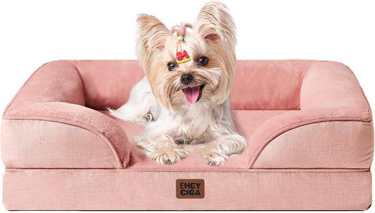 EHEYCIGA 犬 ベッド 冬 ペットベッド 防水 猫 ベッド 洗える 犬用 クッション 高反発 取り外せるカバー 滑り止め オールシーズン 小型犬 中型犬