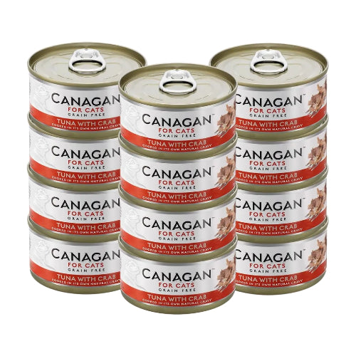 カナガン キャットフード マグロ＆カニ 缶詰 (75g×12缶) ウェットフード [まとめ買い] 全猫種・全年齢 対応 ウェットタイプ 【着色料・香料不使用 グレインフリー】 CANAGAN 12CNKMK