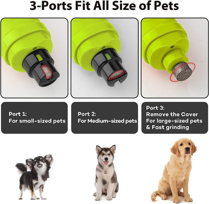 Casfuy犬爪切り電動ー 2つのLEDライト付き - 新バージョン 2スピード 強力な電動ペット用爪切り プロフェッショナル 静かで痛みのない足のグルーミングとスムージング 小中大型犬と猫用