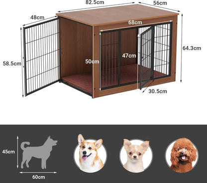 Alebert｢アレベルト｣ 犬 ケージ ペットケージ 木製 犬サークル 大中型犬用 サークル 室内 犬 ウッディサークル インテリア調 毛布付き 頑丈 オシャレ ( Mサイズ)