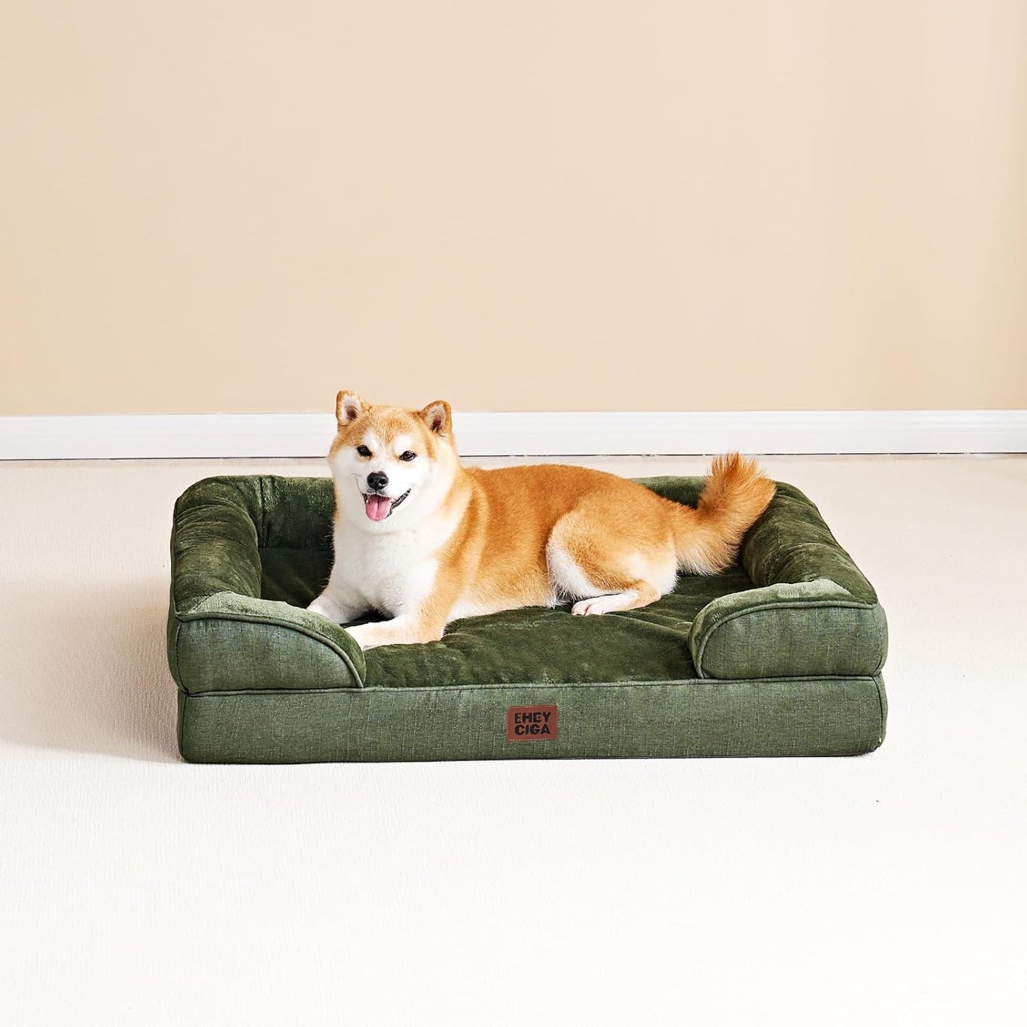 EHEYCIGA 犬 ベッド 冬 ペットベッド 防水 猫 ベッド 洗える 犬用 クッション 高反発 取り外せるカバー 滑り止め オールシーズン 小型犬 中型犬