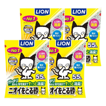 ライオン 猫砂 ニオイをとる砂 5.5Lx4袋 鉱物タイプ 無香料 全自動猫トイレ対応 LION PET
