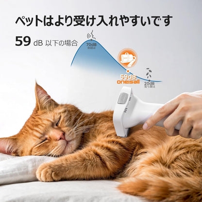 【ブラシと掃除機一体型】Oneisall 犬 バリカン 吸引式 7 in 1 多機能 犬 猫美容器/ペット用掃除機 付きブラシ/ペットグルーミングセット/電動バリカン/犬 猫用品/抜け毛対策（grey）