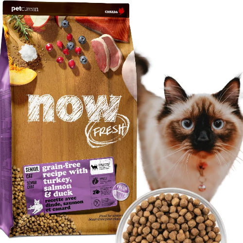 【猫ちゃんにやさしい新鮮素材】 ナウフレッシュ シニア 体重管理 丸粒 1.36kg キャットフード (ターキー＆サーモン＆ダック) グレインフリー ミールフリー NOW FRESH