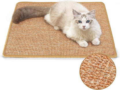 FUKUMARU 猫用スクラッチャーマット、サイズ40CM * 60CM、猫用爪とぎマット、猫、猫用、爪とぎ、マット、高密度 天然サイザル麻製、猫用おもちゃ、おもちゃ 、家具やソファの保護に