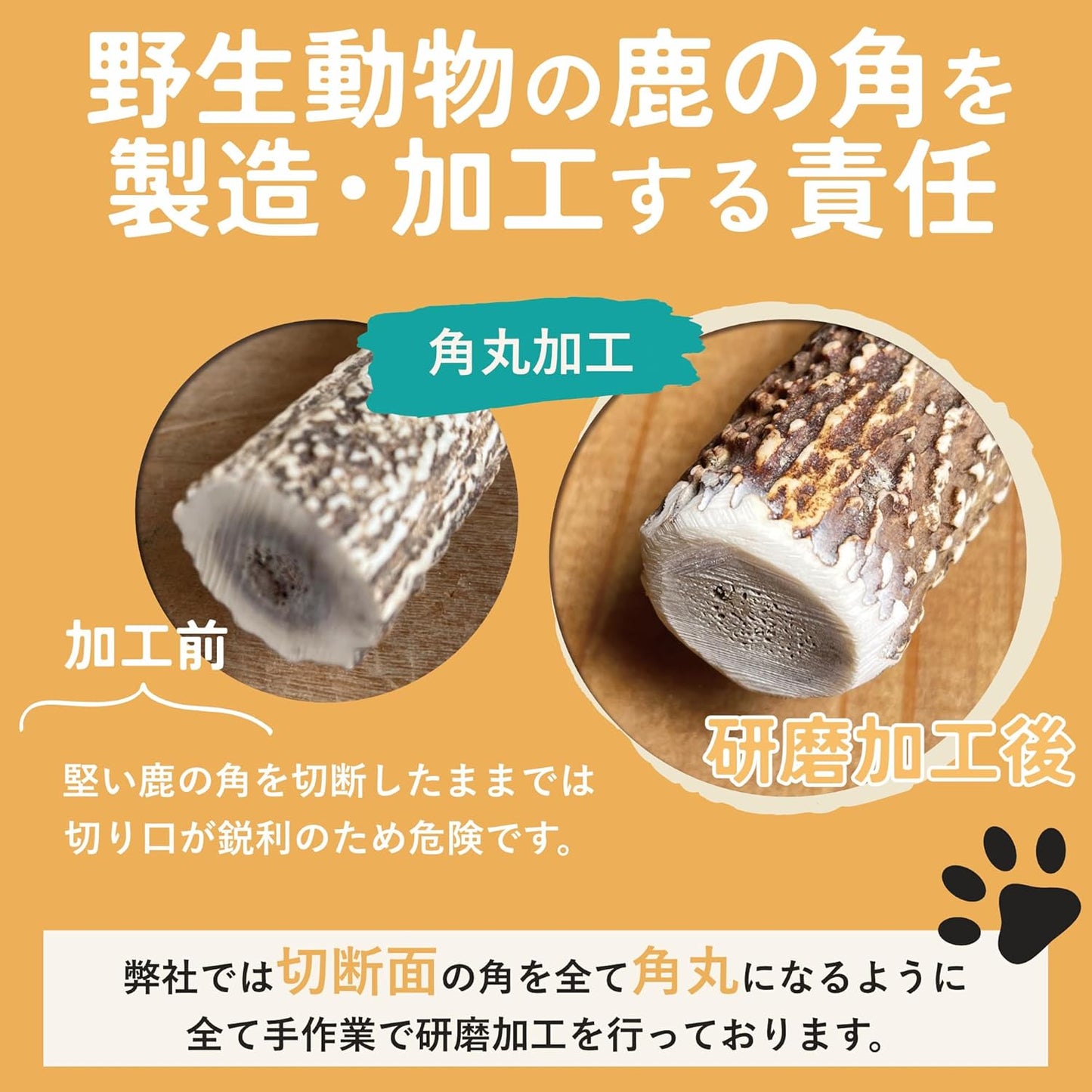 モノライフ 鹿の角 犬 噛むおもちゃ 無添加 おやつ 噛む 犬用 おもちゃ エゾジカ 国産 鹿 角 ガム 歯磨き デンタルケア 大型犬 20cm
