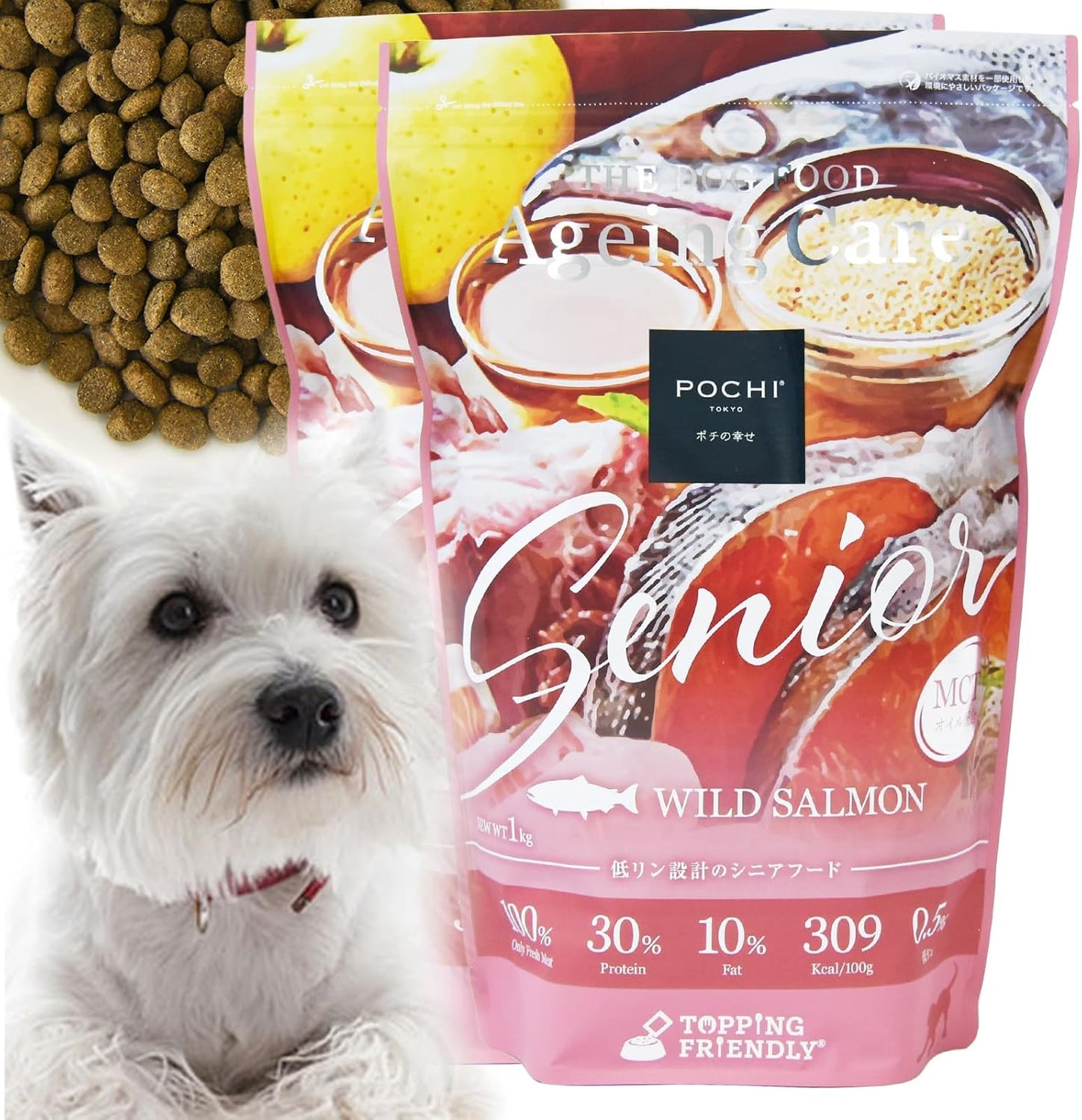 POCHI ザ・ドッグフード エイジングケア シニア ワイルドサーモン 1kg ポチ シニア犬 小粒